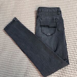 2.1 Denim charcoal gray skinny jeans Distressed 28 women’s